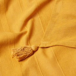 Homescapes Cotton Rajput Ribbed Mustard Throw, 150 X 200Cm - thumbnail 5
