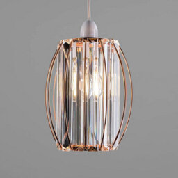 Giggi Rose Gold Metal K9 Crystal Light Shade 16Cm X 20Cm, Cylinder Shape With Oval Ring - thumbnail 6