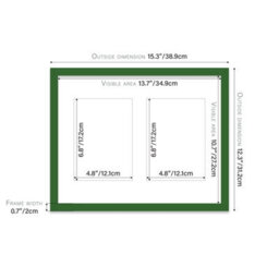 14X11 Inch 2 Opening Photo Collage Frame, Display Two 7X5 Inch Photos, Multi Aperture Family Picture Frame, Green - thumbnail 4