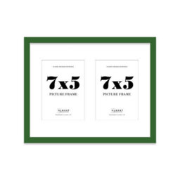 14X11 Inch 2 Opening Photo Collage Frame, Display Two 7X5 Inch Photos, Multi Aperture Family Picture Frame, Green - thumbnail 2