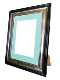 Frames By Post Scandi Black & Gold Frame With Blue Mount For Image Size A4 - thumbnail 4