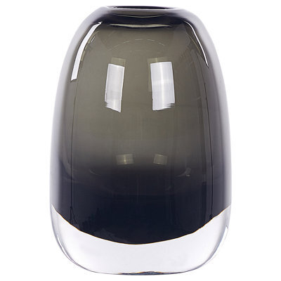 Beliani Flower Vase Fyska Glass 18 Cm Dark Grey - image 1