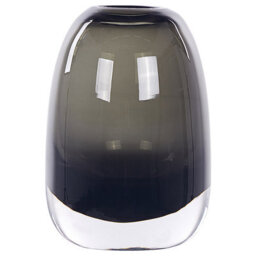 Beliani Flower Vase Fyska Glass 18 Cm Dark Grey