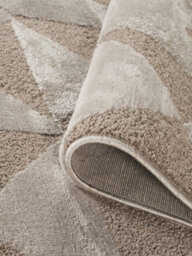 Hamilton Modern Metallic Sheen Area Rug - Mosaic Geometric Triangle Design Mocha 160Cm X 230Cm - thumbnail 3