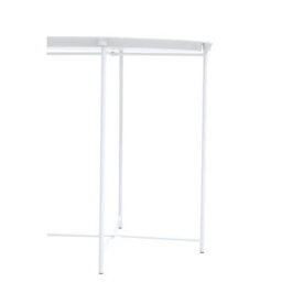 Orsina Modern Design White Metal Round Side Table, Sleek Bedside Table For Bedroom, Functional Livingroom Sidetable - thumbnail 5