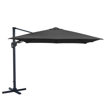 Charles Bentley 3.5M Premium Quality Cantilever Umbrella Parasol Grey - image 1
