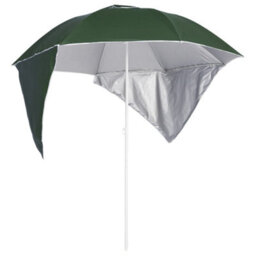Berkfield Beach Umbrella With Side Walls Green 215 Cm - thumbnail 1