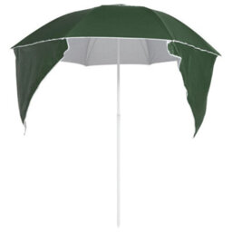 Berkfield Beach Umbrella With Side Walls Green 215 Cm - thumbnail 4