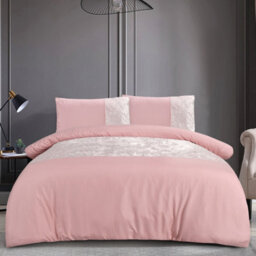 Smart Living Soft & Elegant Cosy Velvet Cuff Panel Duvet Cover Set With Pillowcases