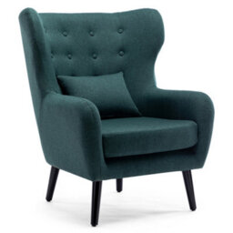 More4Homes Winslow Wing Back Occasional Bedroom Living Room Button Back Linen Fabric Accent Chair Armchair (Green) - thumbnail 2