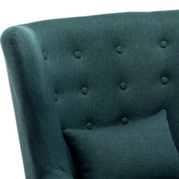 More4Homes Winslow Wing Back Occasional Bedroom Living Room Button Back Linen Fabric Accent Chair Armchair (Green) - thumbnail 4