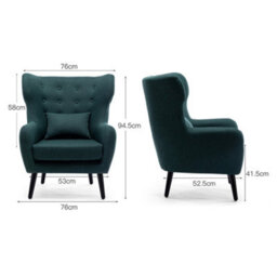 More4Homes Winslow Wing Back Occasional Bedroom Living Room Button Back Linen Fabric Accent Chair Armchair (Green) - thumbnail 7