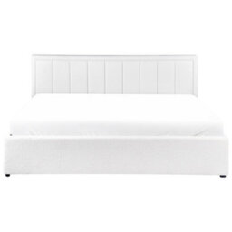 Beliani Ottoman Bed Boucle Montlaur 180 X 200 Cm (Eu Super King) White - thumbnail 9