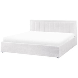 Beliani Ottoman Bed Boucle Montlaur 180 X 200 Cm (Eu Super King) White - thumbnail 8