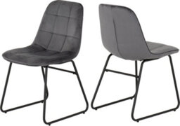 Seconique Avery Extending Dining Set With Lukas Chairs - Concrete/grey Oak Effect/black/grey Velvet - thumbnail 9