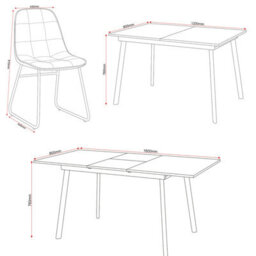 Seconique Avery Extending Dining Set With Lukas Chairs - Concrete/grey Oak Effect/black/grey Velvet - thumbnail 7