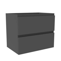 AVER-GROWTH Wall-Mounted Bathroom Vanity Unit Gloss Grey Flat Pack Bathroom Cabinets Only 600(W)X385X(D)X520(H)mm With 2 Drawers - thumbnail 1