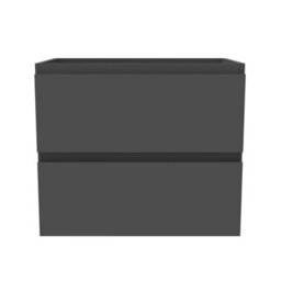 AVER-GROWTH Wall-Mounted Bathroom Vanity Unit Gloss Grey Flat Pack Bathroom Cabinets Only 600(W)X385X(D)X520(H)mm With 2 Drawers - thumbnail 2
