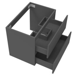 AVER-GROWTH Wall-Mounted Bathroom Vanity Unit Gloss Grey Flat Pack Bathroom Cabinets Only 600(W)X385X(D)X520(H)mm With 2 Drawers - thumbnail 4