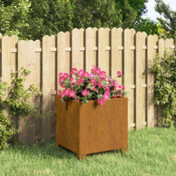 Berkfield Planter With Legs Rusty 32X30X33 Cm Corten Steel - thumbnail 1