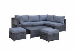 Signature Weave Chelsea Wicker Modular Corner Sofa Chair Coffee Table Set Grey - thumbnail 3