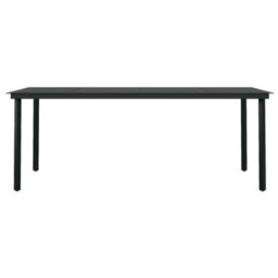 Walplus Garden Dining Table Black 200X100X74 Cm Steel And Glass - thumbnail 3