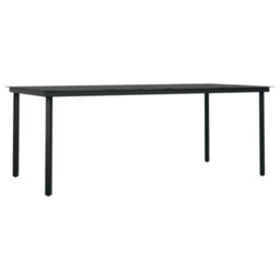 Walplus Garden Dining Table Black 200X100X74 Cm Steel And Glass - thumbnail 2
