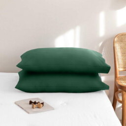 Bedlooms Dyed Pillowcase Pair- Soft Plain Pillow Covers Emerald Green Envelop Closure - Easy Care Pillowcase Bedding Set 50X75 Cm - thumbnail 8