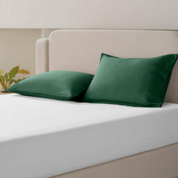 Bedlooms Dyed Pillowcase Pair- Soft Plain Pillow Covers Emerald Green Envelop Closure - Easy Care Pillowcase Bedding Set 50X75 Cm - thumbnail 9