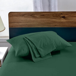 Bedlooms Dyed Pillowcase Pair- Soft Plain Pillow Covers Emerald Green Envelop Closure - Easy Care Pillowcase Bedding Set 50X75 Cm - thumbnail 6