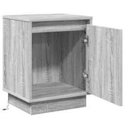 Berkfield Bedside Cabinet With Led Lights Grey Sonoma 39X34,5X50 Cm - thumbnail 5