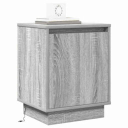 Berkfield Bedside Cabinet With Led Lights Grey Sonoma 39X34,5X50 Cm - thumbnail 3