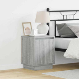 Berkfield Bedside Cabinet With Led Lights Grey Sonoma 39X34,5X50 Cm - thumbnail 1