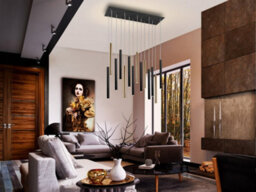 Luminosa Lighting Luminosa Varas Pendant Light Cluster Drop, Glossy Gold, Matt Black - Uk Stock - thumbnail 2