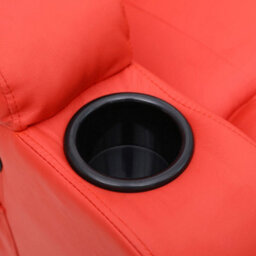 More4Homes Caesar Bonded Leather Manual Recliner Armchair With Rocking Swivel Heat And Massage (Red) - thumbnail 3