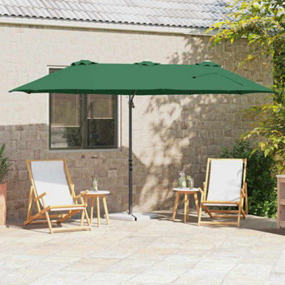 Berkfield Garden Cantilever Parasol Green Powder-Coated Steel - image 1