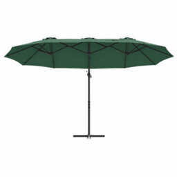 Berkfield Garden Cantilever Parasol Green Powder-Coated Steel - thumbnail 5