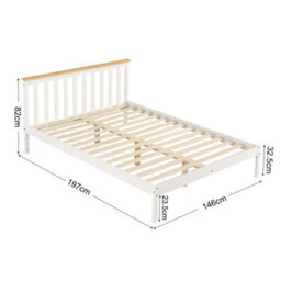 Comfy Living 4Ft6 Medina Wooden Bed Frame In White - thumbnail 2