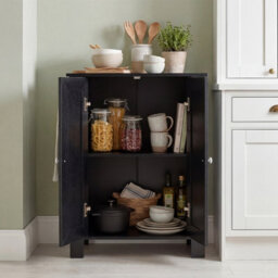 Gainoom Bathroom Floor Cabinet Black Freestanding Storage Cabinet Wooden Storage Organizer - thumbnail 4
