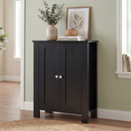Gainoom Bathroom Floor Cabinet Black Freestanding Storage Cabinet Wooden Storage Organizer - thumbnail 9