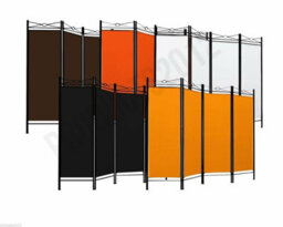 D Pro T Homeware Folding Room Divider Black 4-Panel Privacy Screen & Wall Partition Separator - thumbnail 2