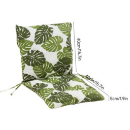 Banana Leaf High Back Chair Cushion Seat Pad With Tie Garden Outdoor Indoor - thumbnail 2