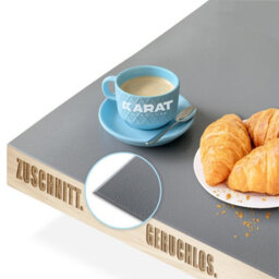 Floordirekt Empire Coloured Pvc Table Protector 1.5mm Bevelled Edge Water Repellent Dining Kitchen Desk Dark Grey 110 X 250 Cm - thumbnail 1