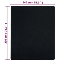 Walplus Jersey Fitted Sheets 2 Pcs Black 140X200 Cm Cotton - thumbnail 5