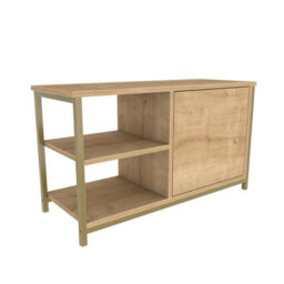 Decorotika Muskegon Tv Stand Tv Unit For Tv's Up To 63 Inch Gold And Oak - thumbnail 5