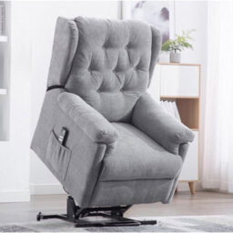 More4Homes Barnsley Fabric Electric Dual Motor Riser Rise Recliner Lift Mobility Tilt Armchair Grey