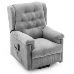 More4Homes Barnsley Fabric Electric Dual Motor Riser Rise Recliner Lift Mobility Tilt Armchair Grey - thumbnail 2