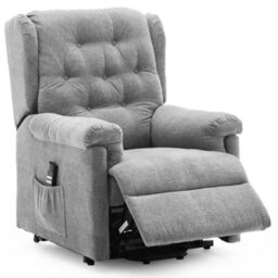 More4Homes Barnsley Fabric Electric Dual Motor Riser Rise Recliner Lift Mobility Tilt Armchair Grey - thumbnail 3