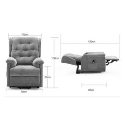 More4Homes Barnsley Fabric Electric Dual Motor Riser Rise Recliner Lift Mobility Tilt Armchair Grey - thumbnail 9