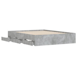 Berkfield Bed Frame With Drawers Without Mattress Concrete Grey 150X200 Cm King Size - thumbnail 5